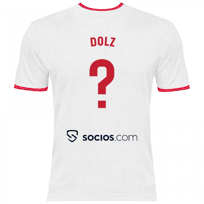 Hombre Camiseta Marc Dolz #0 Blanco Rojo 1ª Equipación 2024/25 La Camisa Argentina