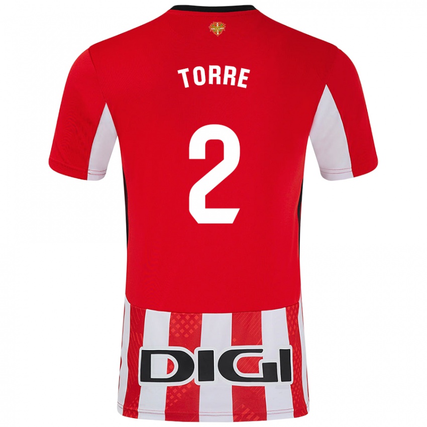 Hombre Camiseta Maddi Torre #2 Rojo Blanco 1ª Equipación 2024/25 La Camisa Argentina