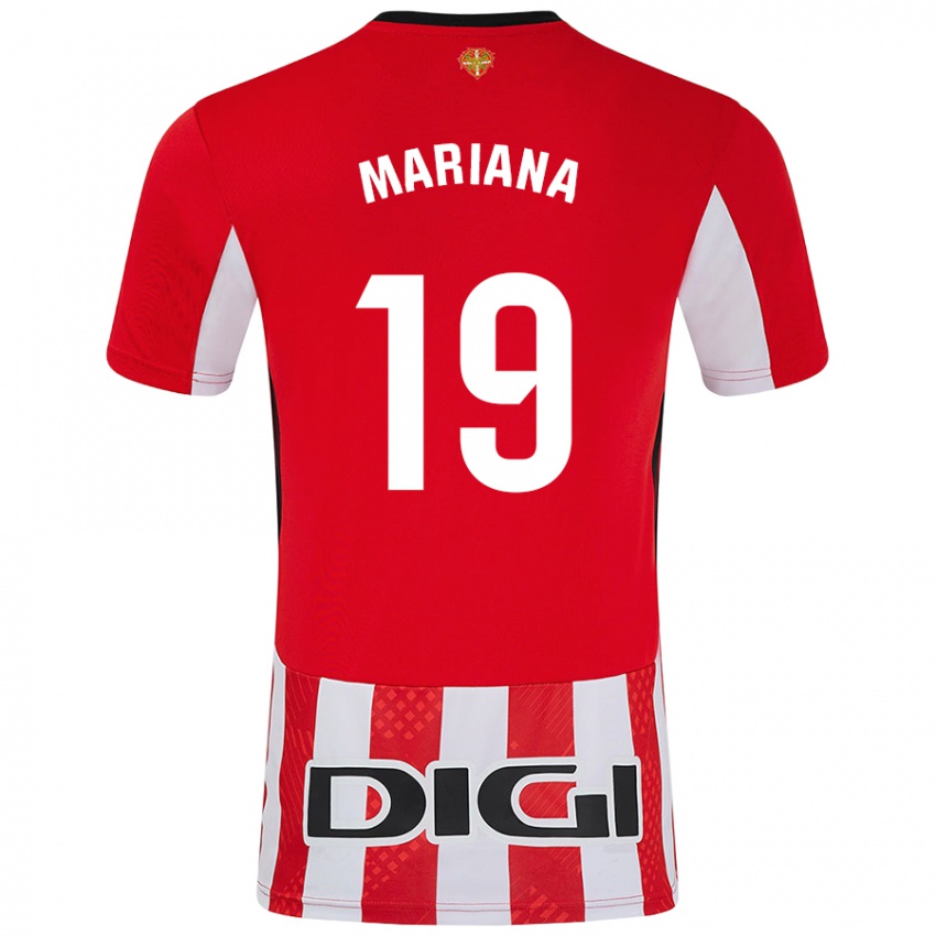 Hombre Camiseta Mariana #19 Rojo Blanco 1ª Equipación 2024/25 La Camisa Argentina