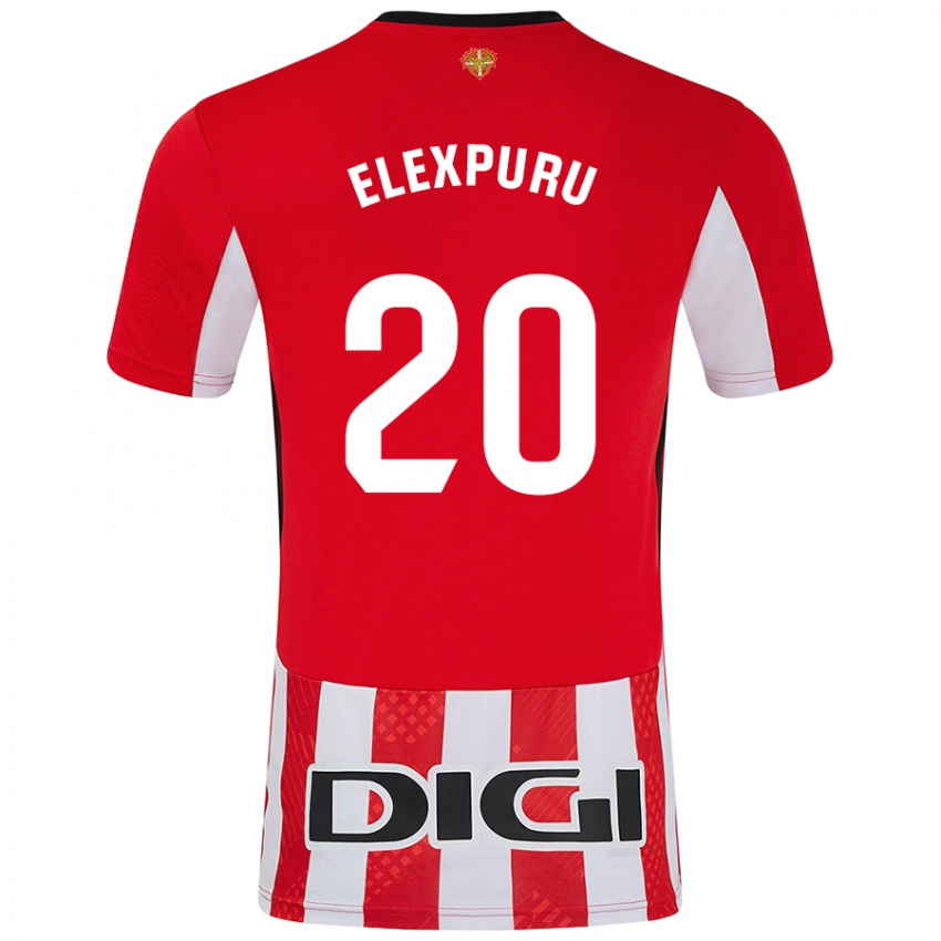 Hombre Camiseta Ane Elexpuru Añorga #20 Rojo Blanco 1ª Equipación 2024/25 La Camisa Argentina