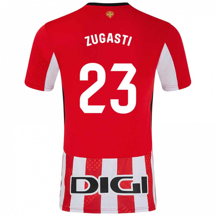 Hombre Camiseta Patricia Zugasti Oses #23 Rojo Blanco 1ª Equipación 2024/25 La Camisa Argentina