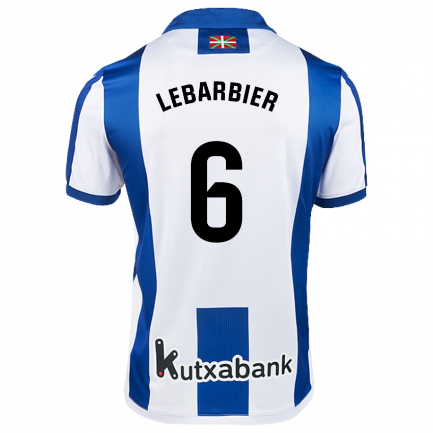 Hombre Camiseta Alex Lebarbier #6 Blanco Azul 1ª Equipación 2024/25 La Camisa Argentina