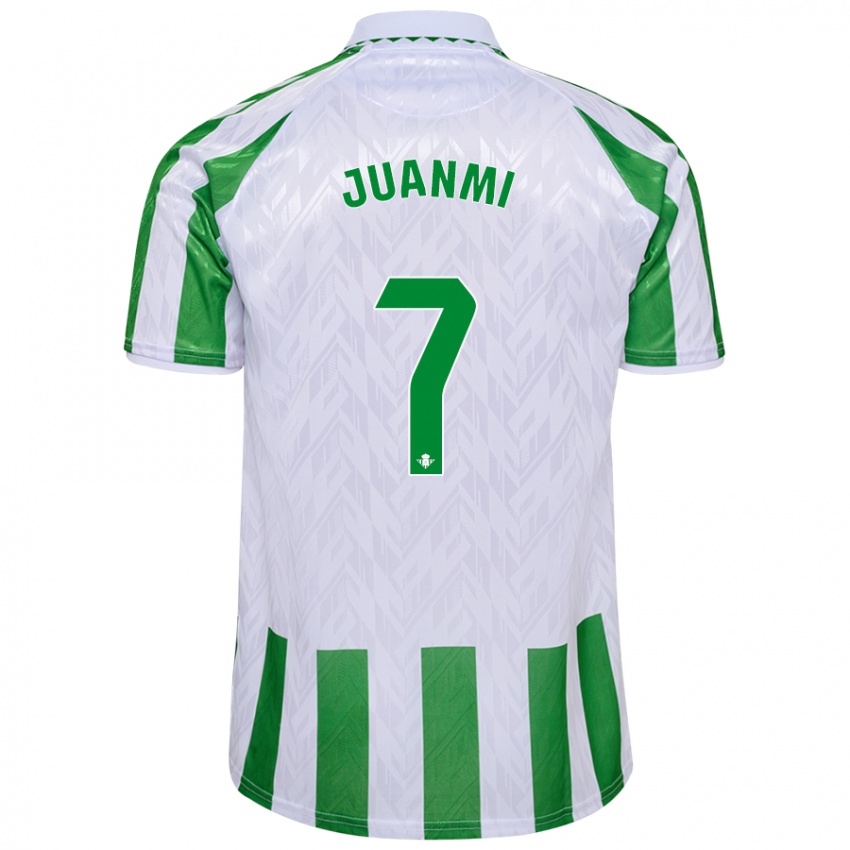 Hombre Camiseta Juanmi #7 Verde Rayas Blancas 1ª Equipación 2024/25 La Camisa Argentina