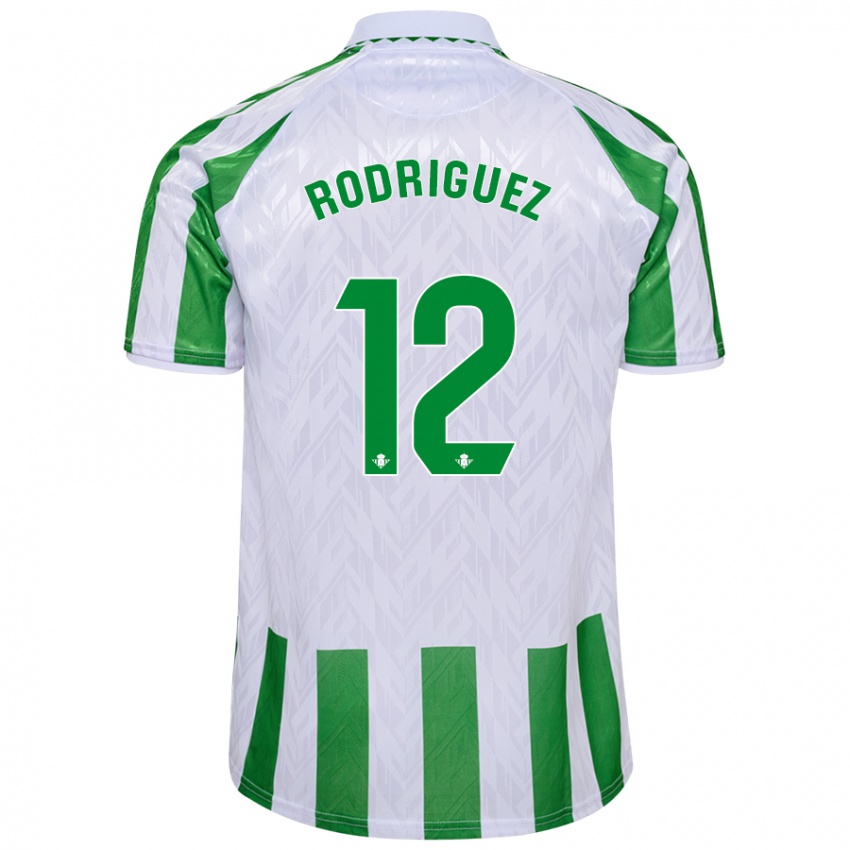 Hombre Camiseta Ricardo Rodríguez #12 Verde Rayas Blancas 1ª Equipación 2024/25 La Camisa Argentina