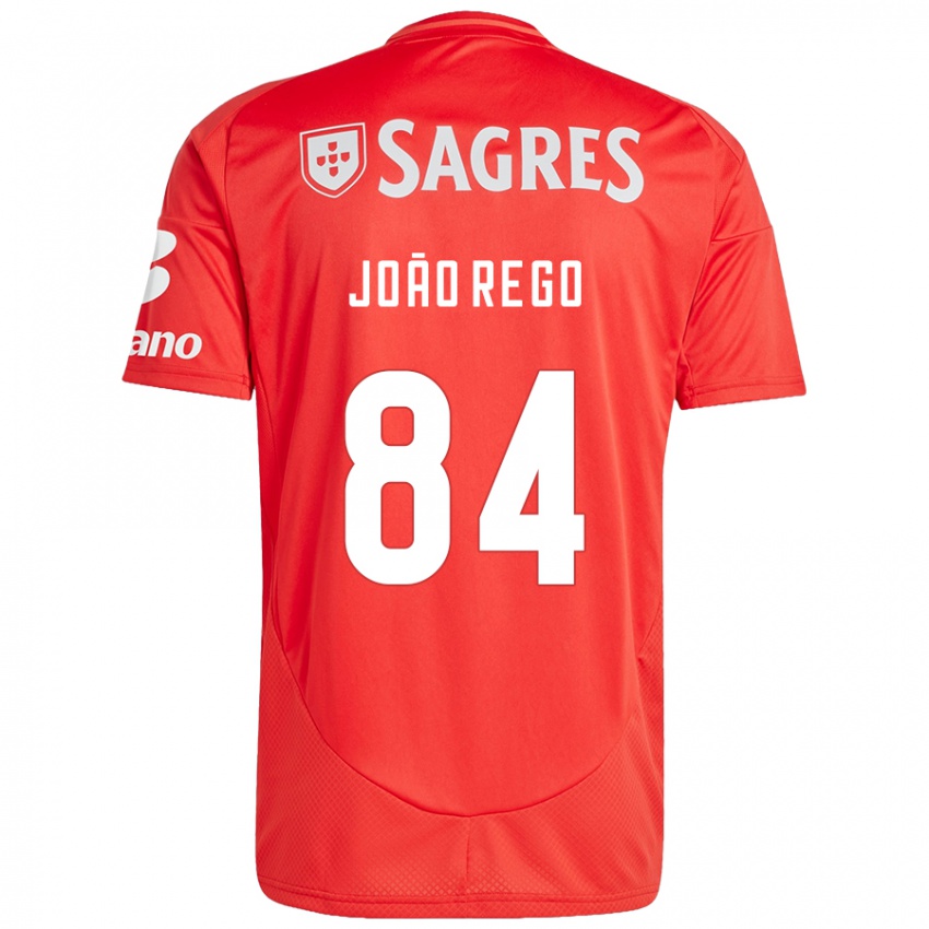 Hombre Camiseta João Rêgo #84 Rojo Blanco 1ª Equipación 2024/25 La Camisa Argentina