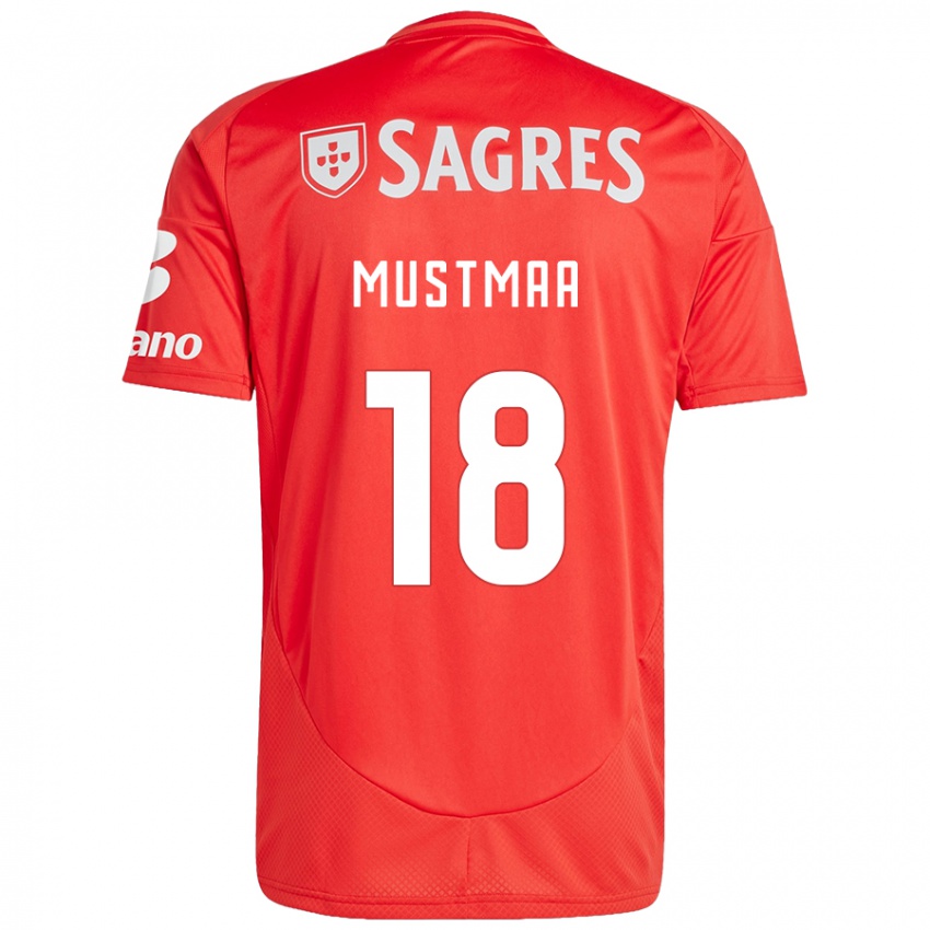 Hombre Camiseta Karel Mustmaa #18 Rojo Blanco 1ª Equipación 2024/25 La Camisa Argentina