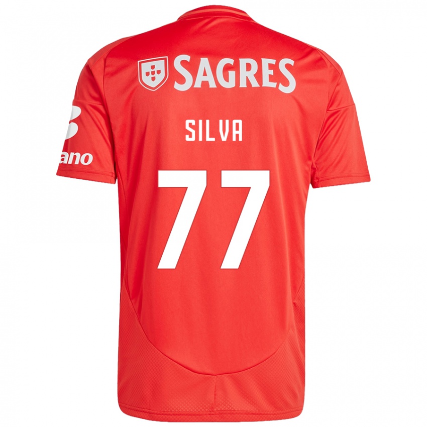 Hombre Camiseta Jessica Silva #77 Rojo Blanco 1ª Equipación 2024/25 La Camisa Argentina