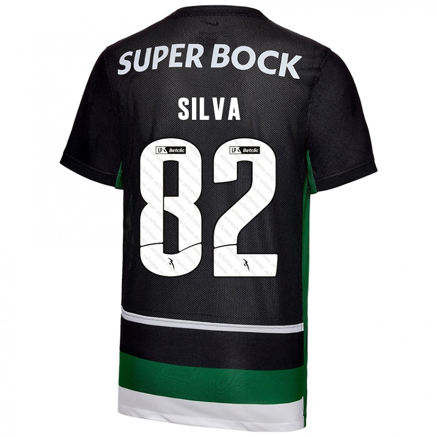 Hombre Camiseta Gabriel Silva #82 Negro Blanco Verde 1ª Equipación 2024/25 La Camisa Argentina