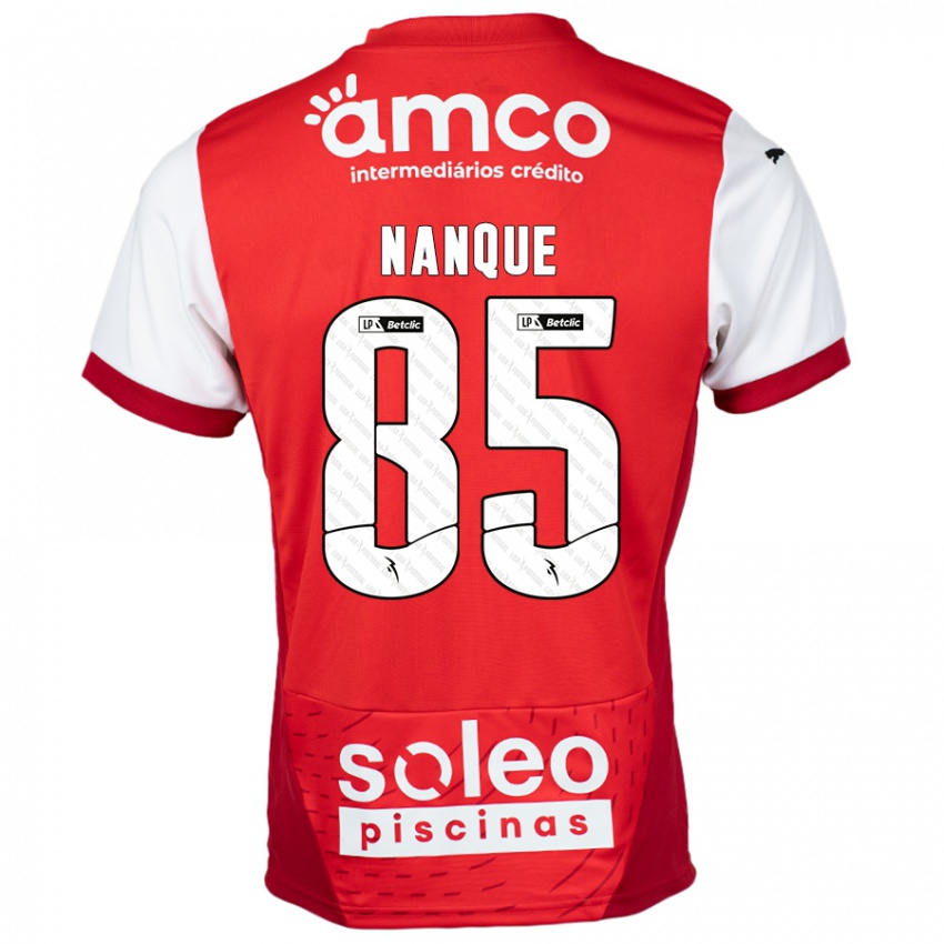 Hombre Camiseta Edgar Nanque #85 Rojo Blanco 1ª Equipación 2024/25 La Camisa Argentina