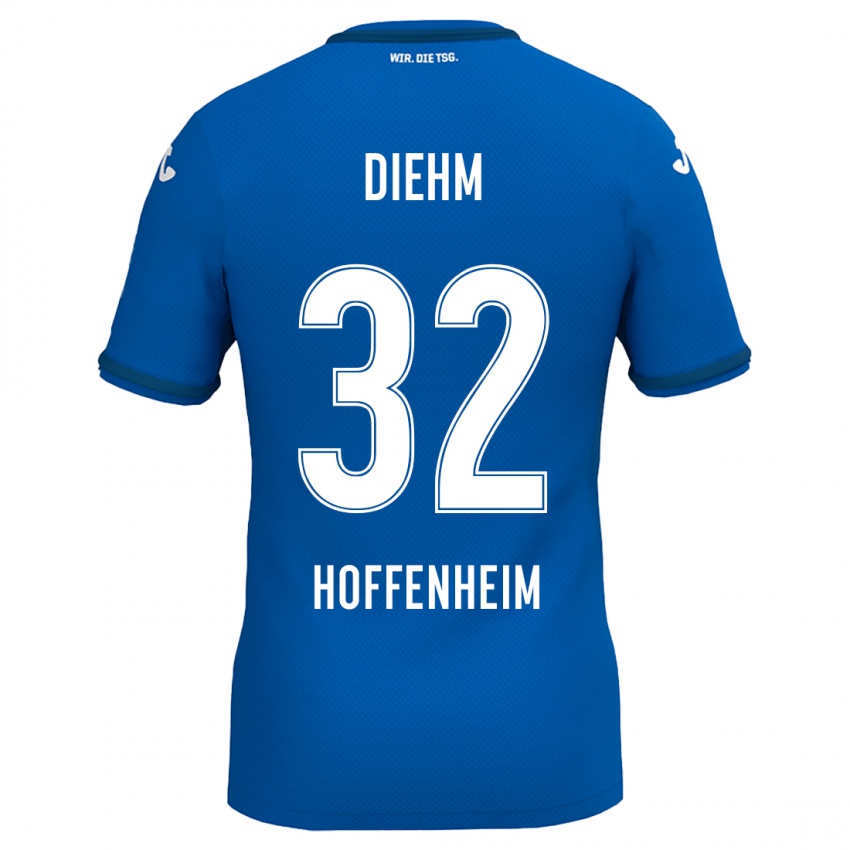 Hombre Camiseta Vanessa Diehm #32 Azul Real 1ª Equipación 2024/25 La Camisa Argentina