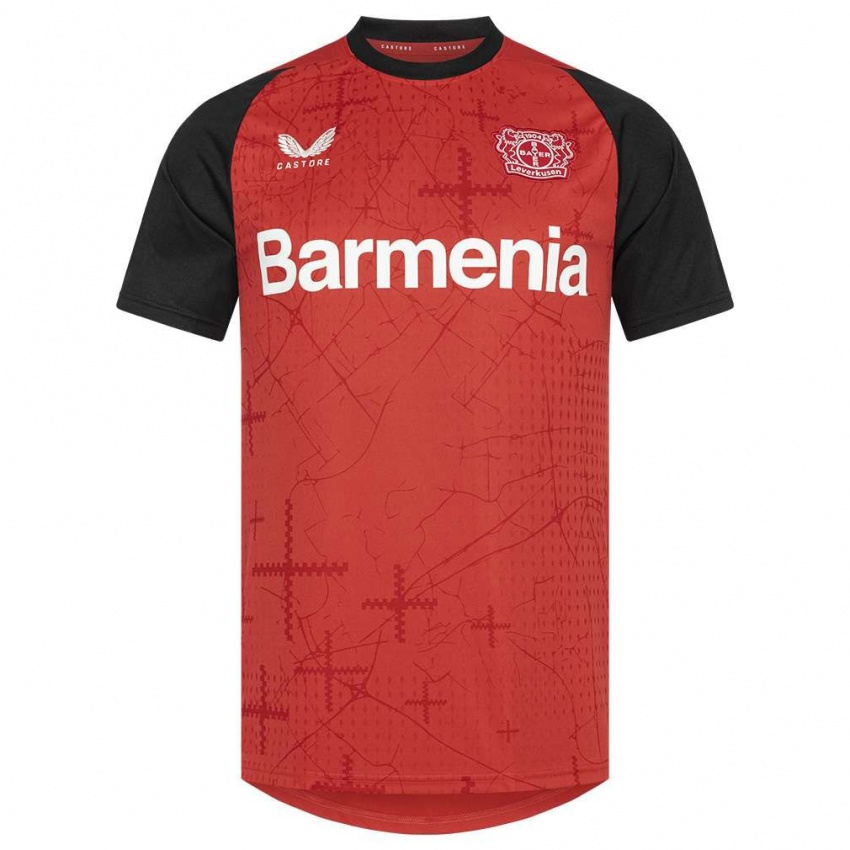 Hombre Camiseta Niklas Lomb #36 Rojo Negro 1ª Equipación 2024/25 La Camisa Argentina