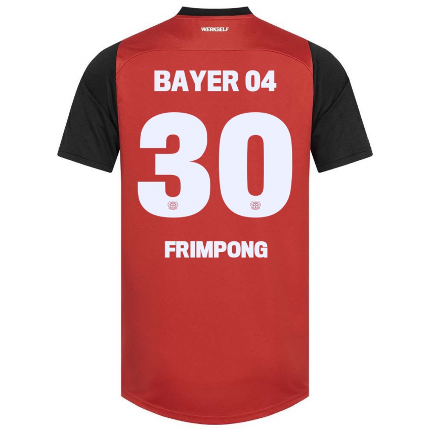 Hombre Camiseta Jeremie Frimpong #30 Rojo Negro 1ª Equipación 2024/25 La Camisa Argentina