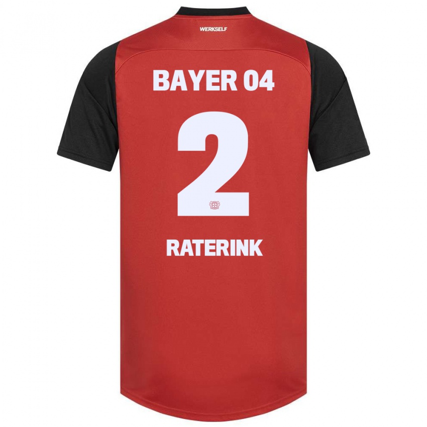 Hombre Camiseta Othniël Raterink #2 Rojo Negro 1ª Equipación 2024/25 La Camisa Argentina