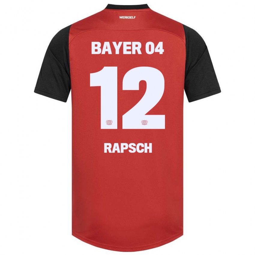 Hombre Camiseta Simeon Rapsch #12 Rojo Negro 1ª Equipación 2024/25 La Camisa Argentina