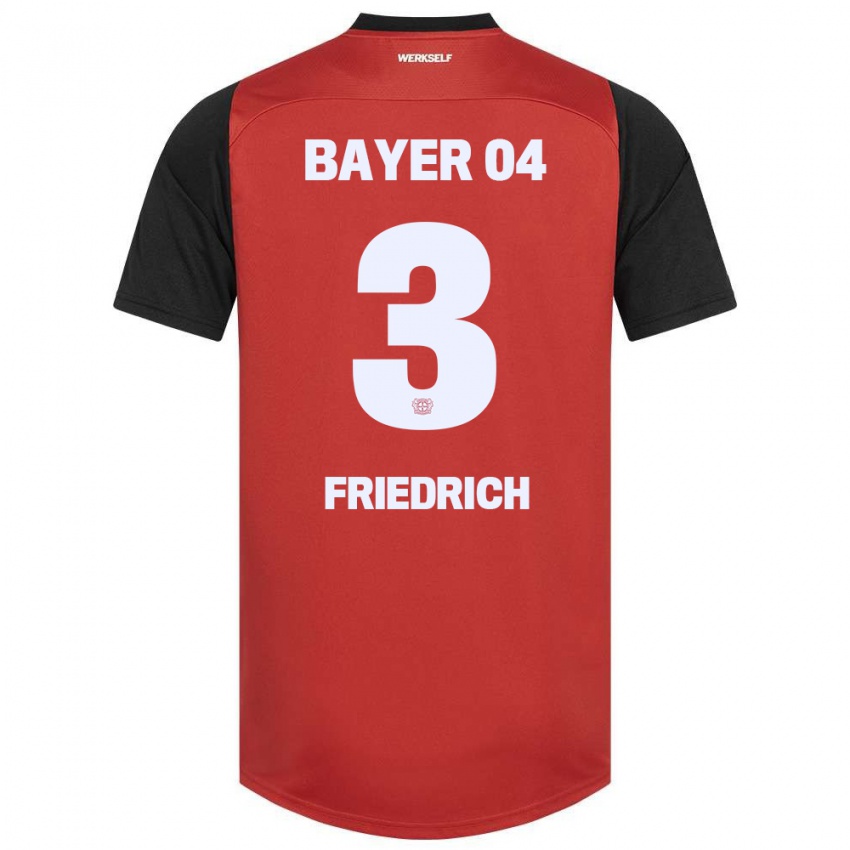 Hombre Camiseta Melissa Friedrich #3 Rojo Negro 1ª Equipación 2024/25 La Camisa Argentina