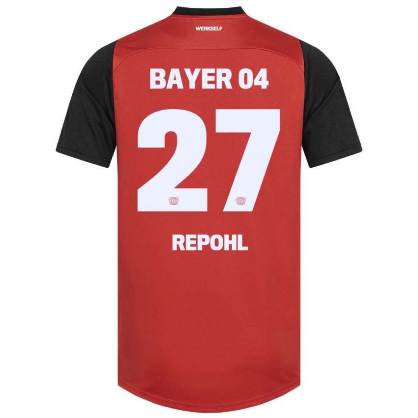 Hombre Camiseta Friederike Repohl #27 Rojo Negro 1ª Equipación 2024/25 La Camisa Argentina