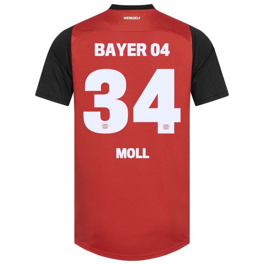 Hombre Camiseta Anne Moll #34 Rojo Negro 1ª Equipación 2024/25 La Camisa Argentina