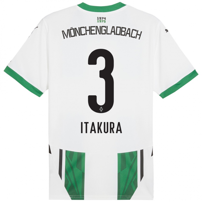 Hombre Camiseta Ko Itakura #3 Blanco Verde 1ª Equipación 2024/25 La Camisa Argentina