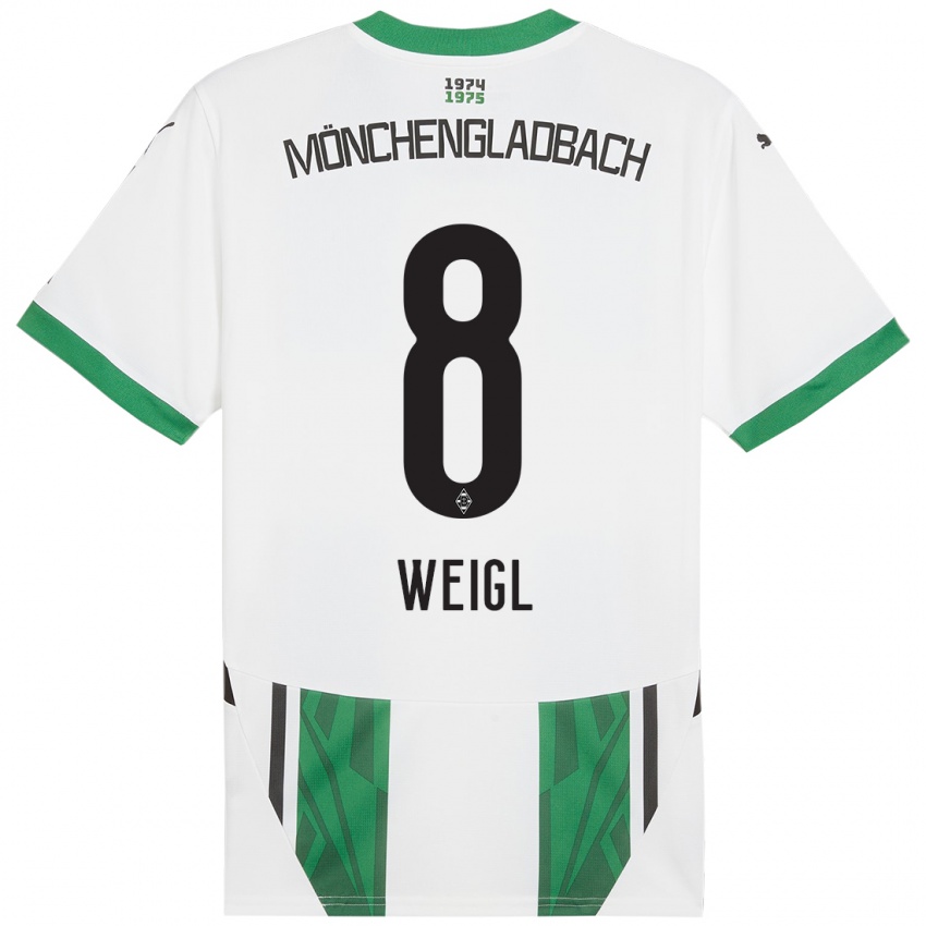 Hombre Camiseta Julian Weigl #8 Blanco Verde 1ª Equipación 2024/25 La Camisa Argentina