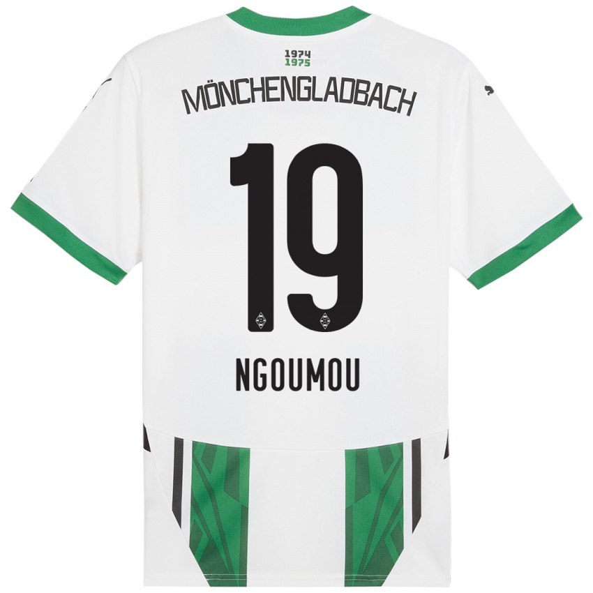 Hombre Camiseta Nathan Ngoumou #19 Blanco Verde 1ª Equipación 2024/25 La Camisa Argentina