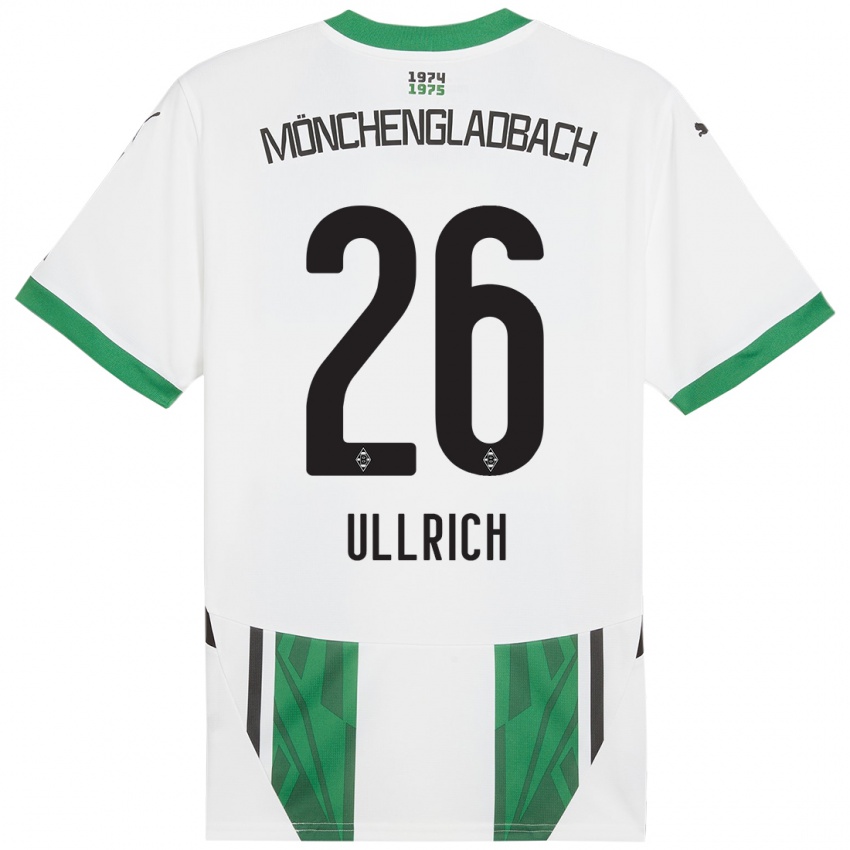 Hombre Camiseta Lukas Ullrich #26 Blanco Verde 1ª Equipación 2024/25 La Camisa Argentina