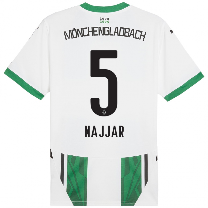 Hombre Camiseta Jamil Najjar #5 Blanco Verde 1ª Equipación 2024/25 La Camisa Argentina