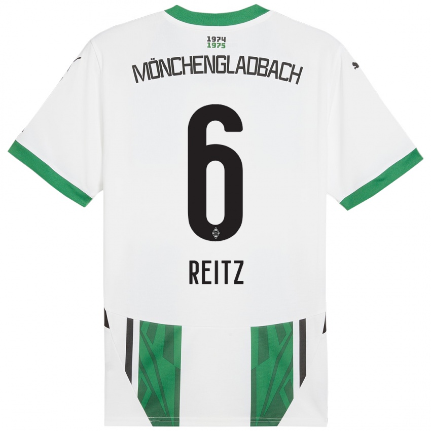 Hombre Camiseta Tony Reitz #6 Blanco Verde 1ª Equipación 2024/25 La Camisa Argentina