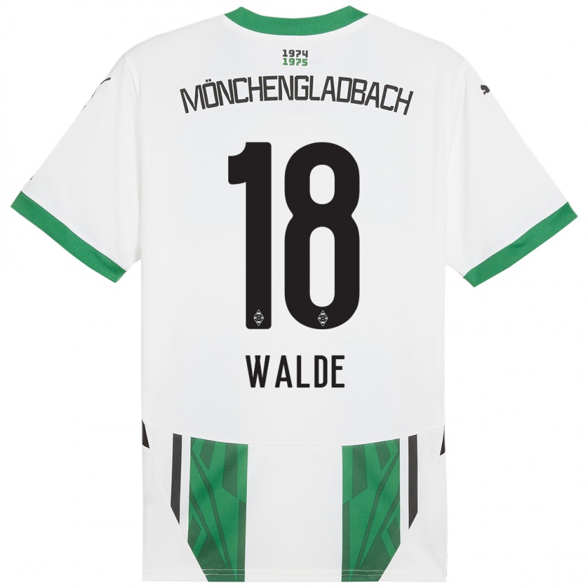 Hombre Camiseta Simon Walde #18 Blanco Verde 1ª Equipación 2024/25 La Camisa Argentina