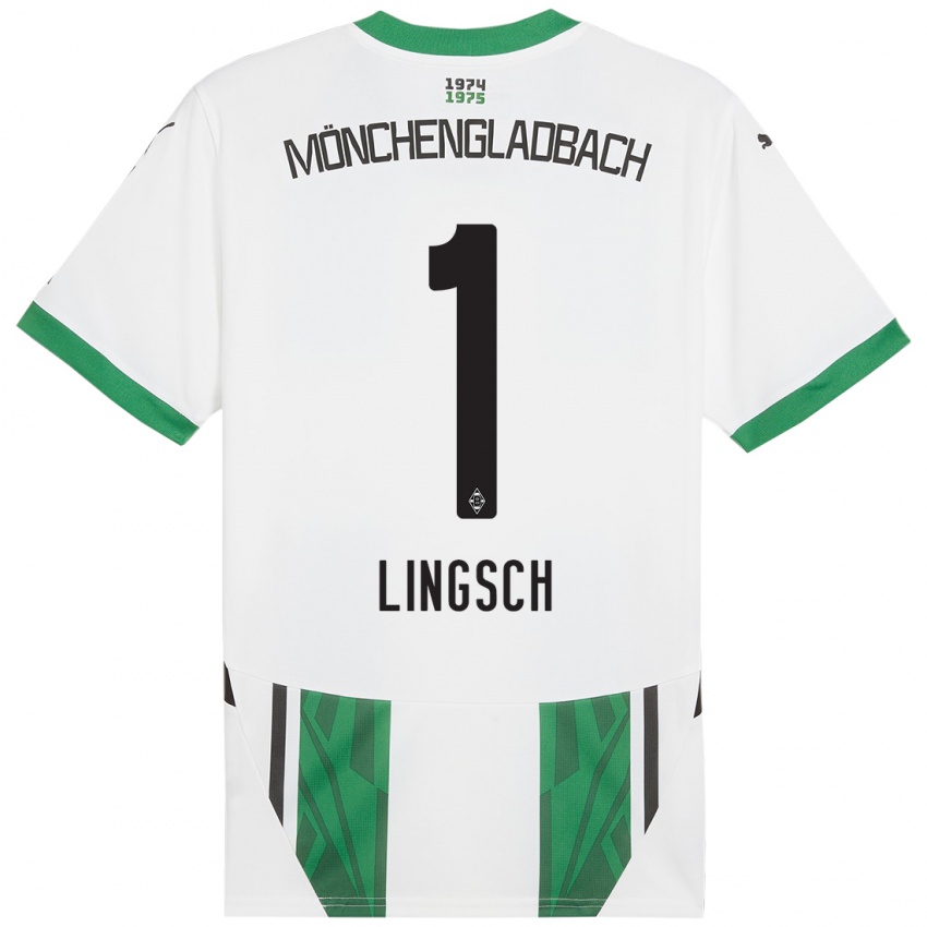 Hombre Camiseta Tina Lingsch #1 Blanco Verde 1ª Equipación 2024/25 La Camisa Argentina