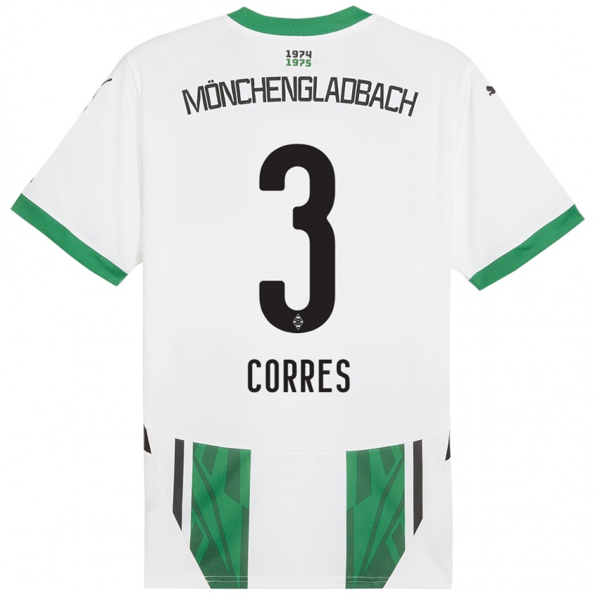 Hombre Camiseta Carolin Corres #3 Blanco Verde 1ª Equipación 2024/25 La Camisa Argentina