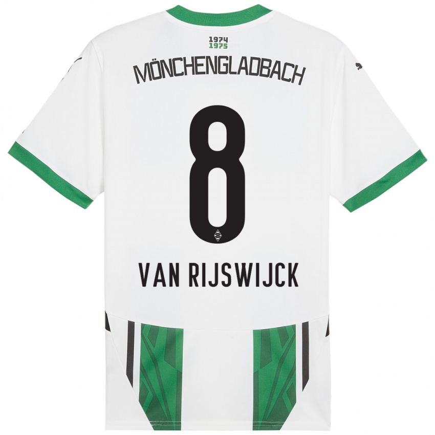 Hombre Camiseta Britt Van Rijswijck #8 Blanco Verde 1ª Equipación 2024/25 La Camisa Argentina