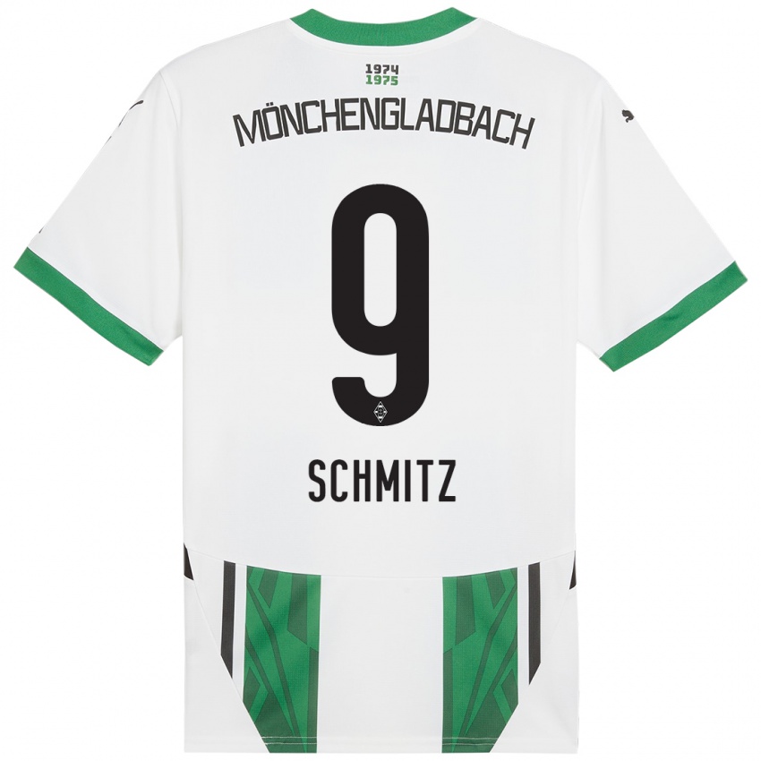 Hombre Camiseta Sarah Schmitz #9 Blanco Verde 1ª Equipación 2024/25 La Camisa Argentina