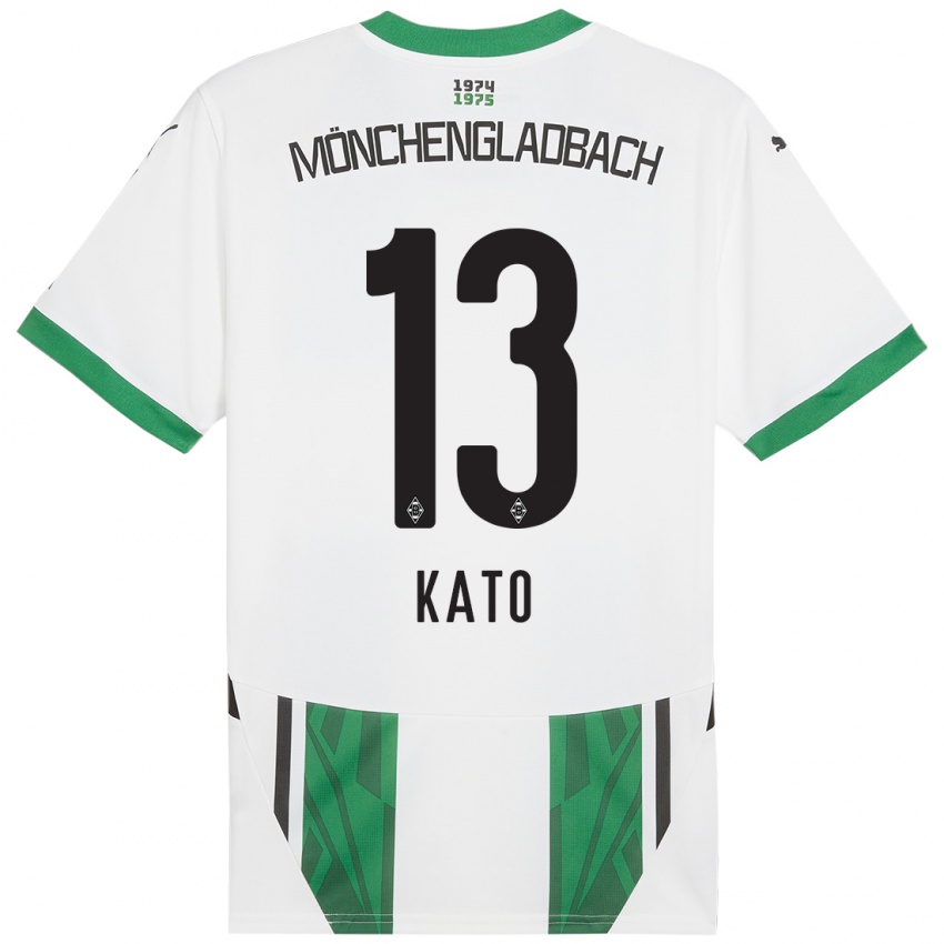 Hombre Camiseta Mizuho Kato #13 Blanco Verde 1ª Equipación 2024/25 La Camisa Argentina