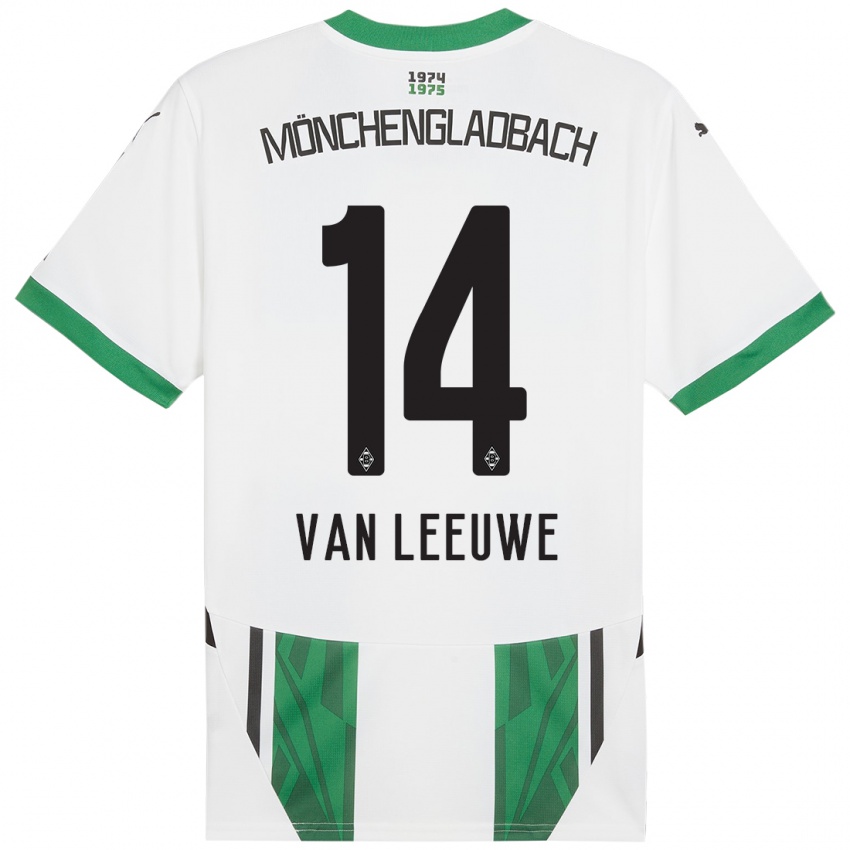 Hombre Camiseta Kyra Van Leeuwe #14 Blanco Verde 1ª Equipación 2024/25 La Camisa Argentina