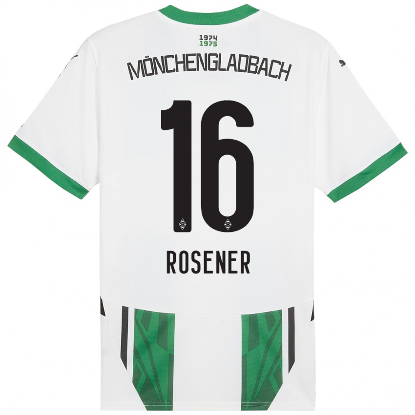 Hombre Camiseta Chiara Rösener #16 Blanco Verde 1ª Equipación 2024/25 La Camisa Argentina