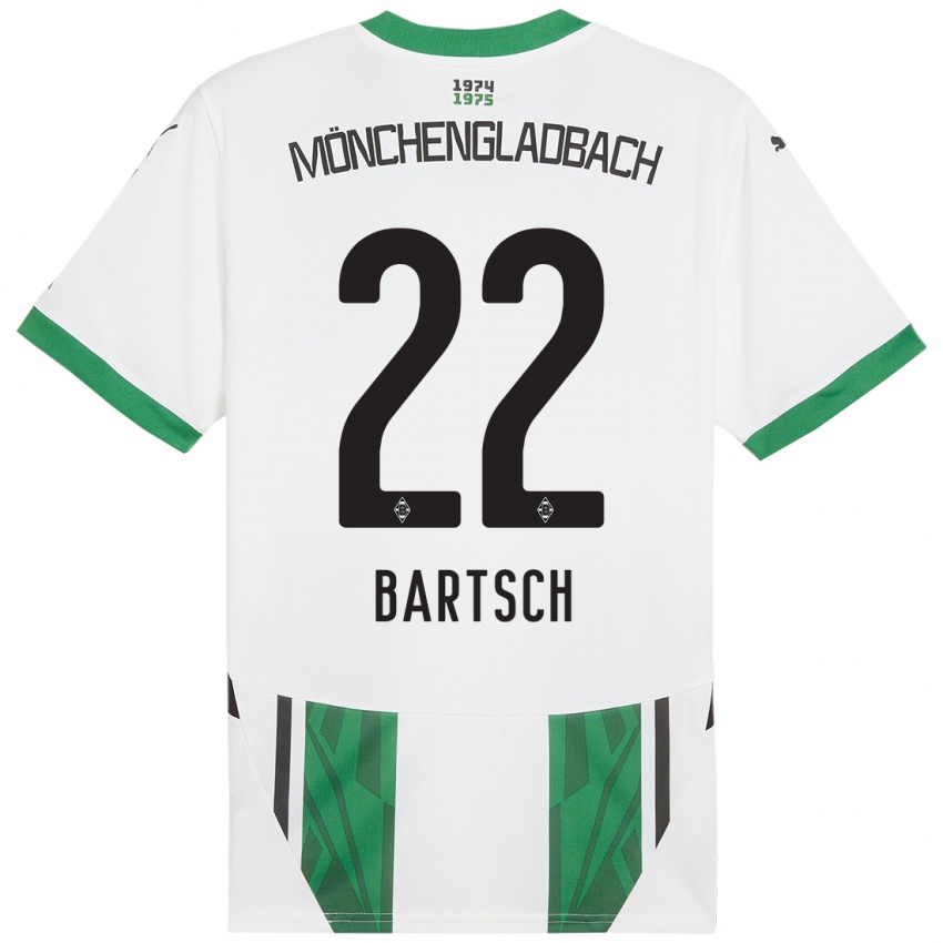 Hombre Camiseta Kristina Bartsch #22 Blanco Verde 1ª Equipación 2024/25 La Camisa Argentina