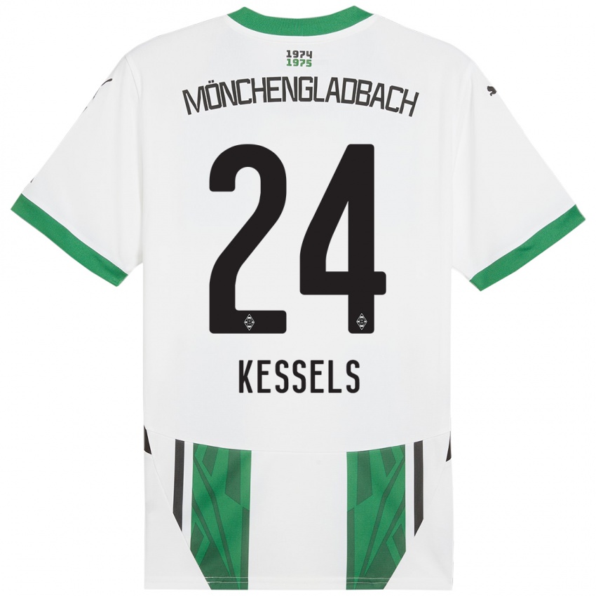 Hombre Camiseta Imke Kessels #24 Blanco Verde 1ª Equipación 2024/25 La Camisa Argentina