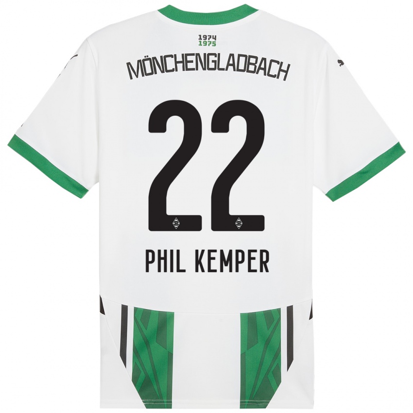 Hombre Camiseta Phil Kemper #22 Blanco Verde 1ª Equipación 2024/25 La Camisa Argentina