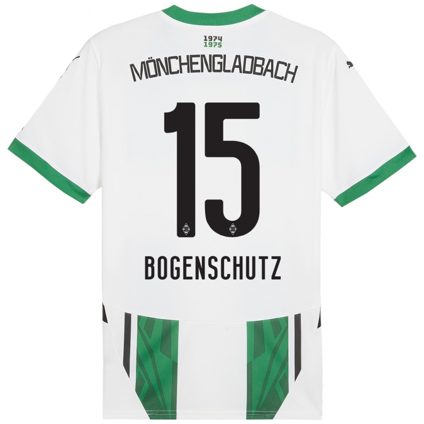 Hombre Camiseta Kerstin Bogenschutz #15 Blanco Verde 1ª Equipación 2024/25 La Camisa Argentina