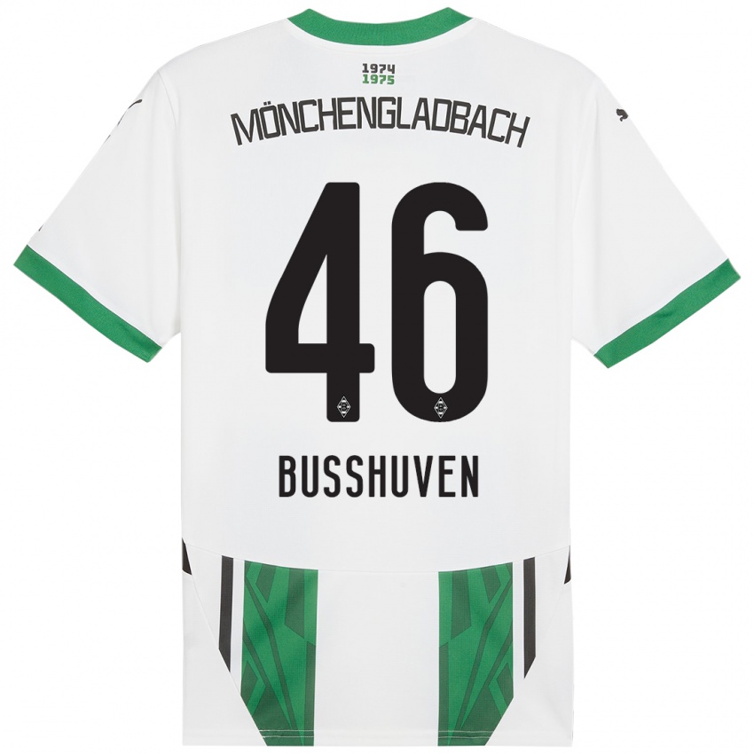 Hombre Camiseta Alina Busshuven #46 Blanco Verde 1ª Equipación 2024/25 La Camisa Argentina