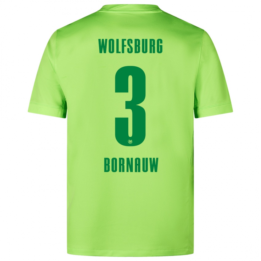 Hombre Camiseta Sebastiaan Bornauw #3 Verde Fluorescente 1ª Equipación 2024/25 La Camisa Argentina