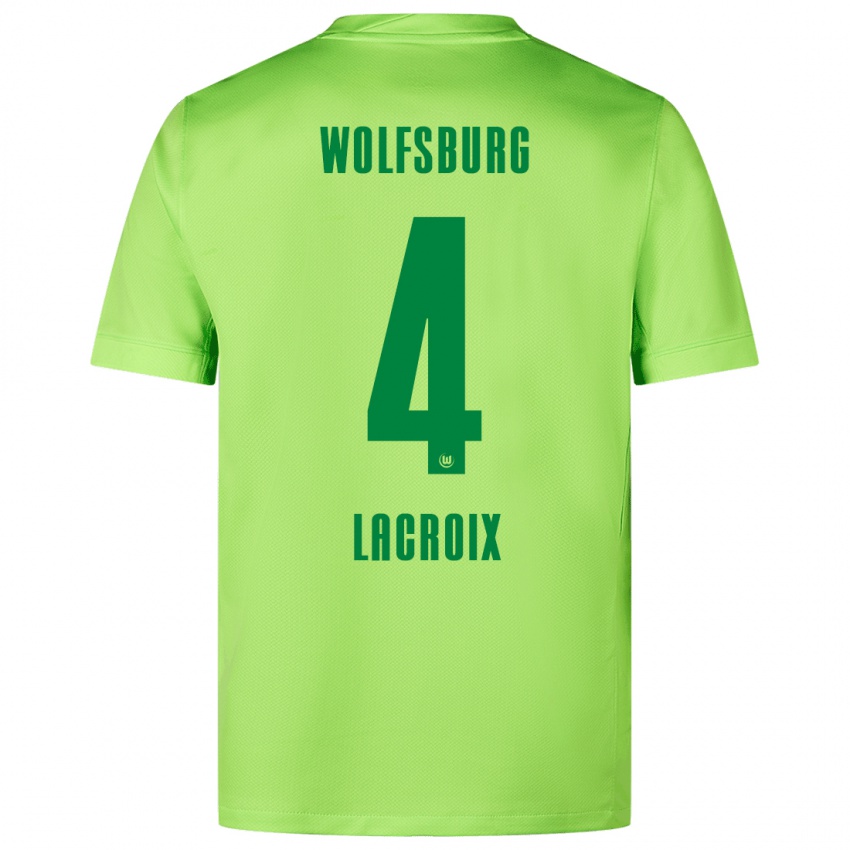 Hombre Camiseta Maxence Lacroix #4 Verde Fluorescente 1ª Equipación 2024/25 La Camisa Argentina