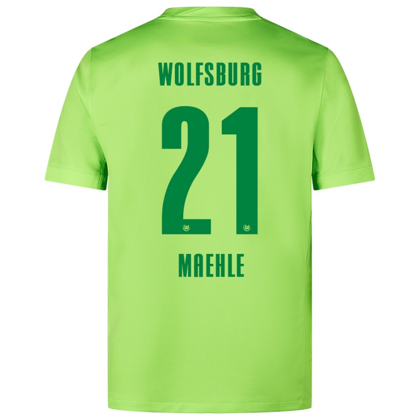 Hombre Camiseta Joakim Maehle #21 Verde Fluorescente 1ª Equipación 2024/25 La Camisa Argentina