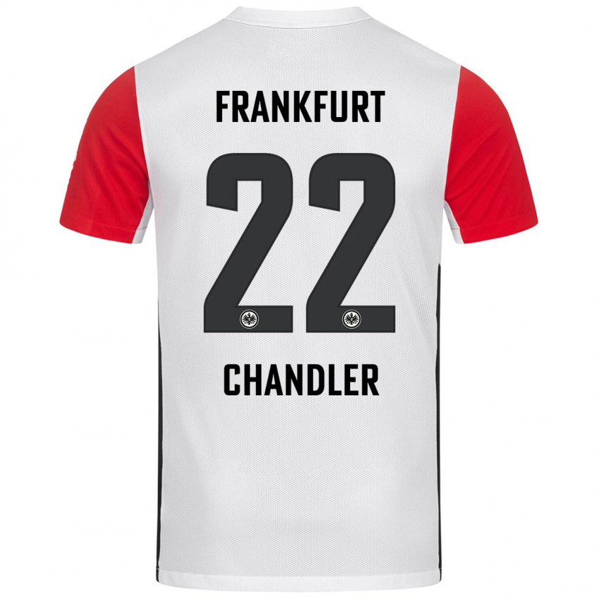 Hombre Camiseta Timothy Chandler #22 Blanco Rojo 1ª Equipación 2024/25 La Camisa Argentina