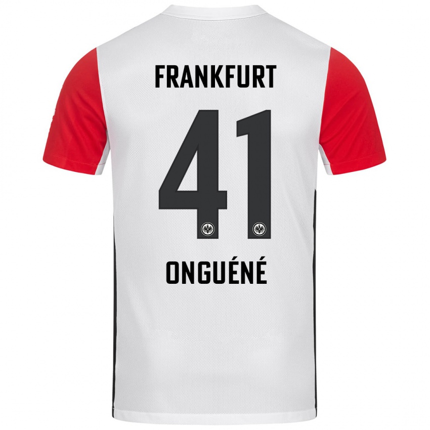 Hombre Camiseta Jérôme Onguéné #41 Blanco Rojo 1ª Equipación 2024/25 La Camisa Argentina