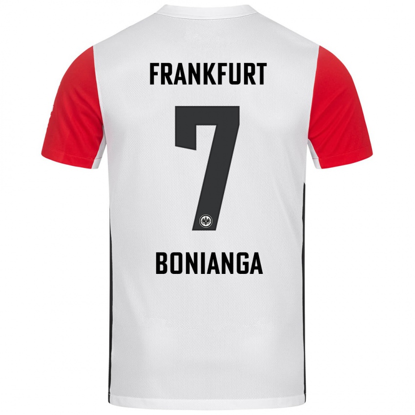 Hombre Camiseta Phinees Bonianga #7 Blanco Rojo 1ª Equipación 2024/25 La Camisa Argentina