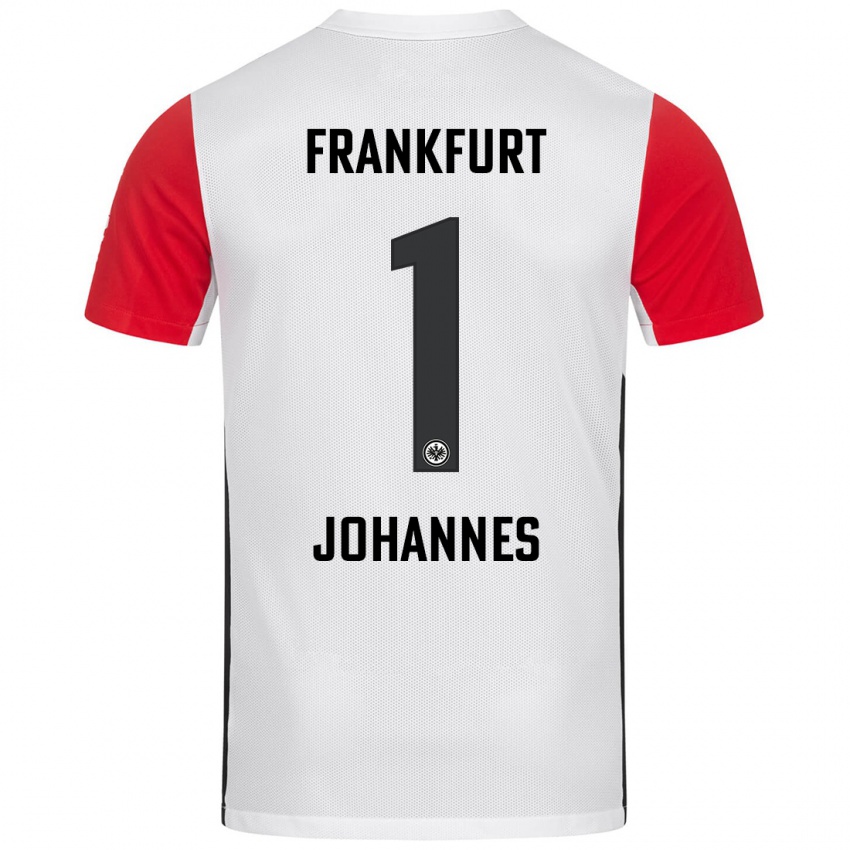 Hombre Camiseta Stina Johannes #1 Blanco Rojo 1ª Equipación 2024/25 La Camisa Argentina