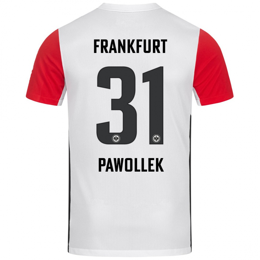 Hombre Camiseta Tanja Pawollek #31 Blanco Rojo 1ª Equipación 2024/25 La Camisa Argentina