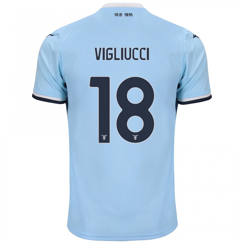 Hombre Camiseta Chiara Vigliucci #18 Azul 1ª Equipación 2024/25 La Camisa Argentina