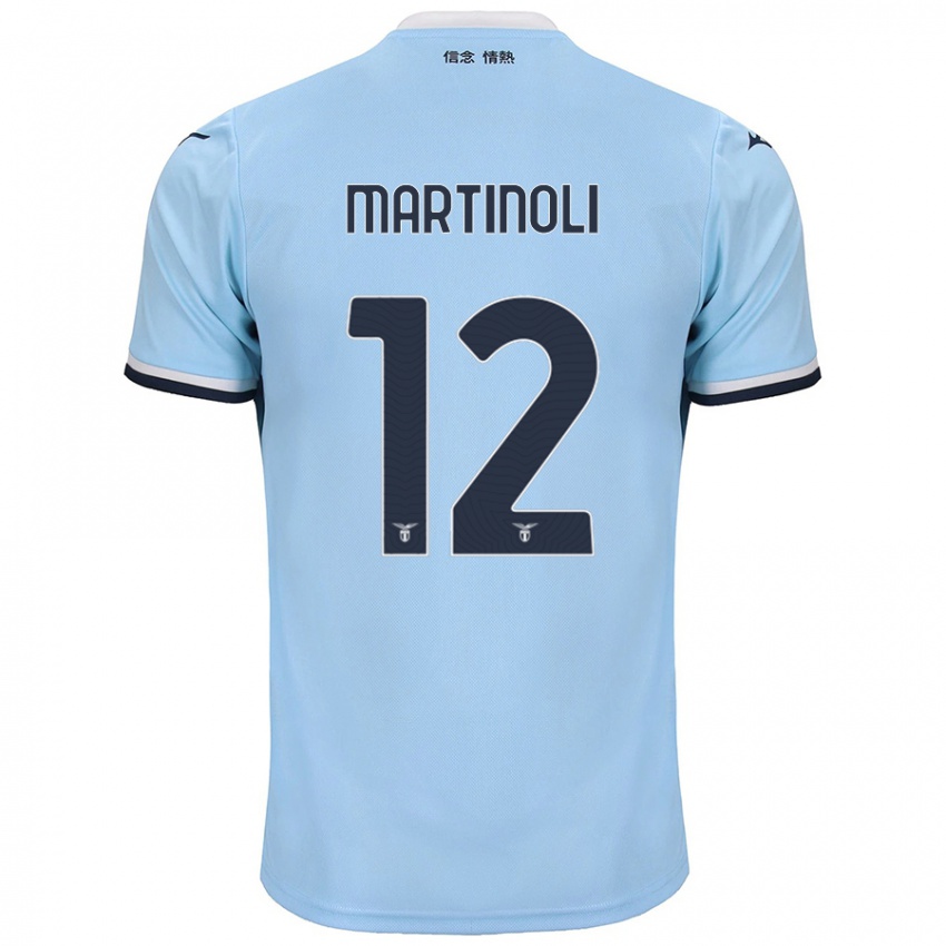 Hombre Camiseta Elettra Martinoli #12 Azul 1ª Equipación 2024/25 La Camisa Argentina